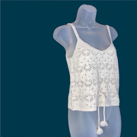 NWT SO Crochet Crop Tie waist Tank M - Picture 2 of 9